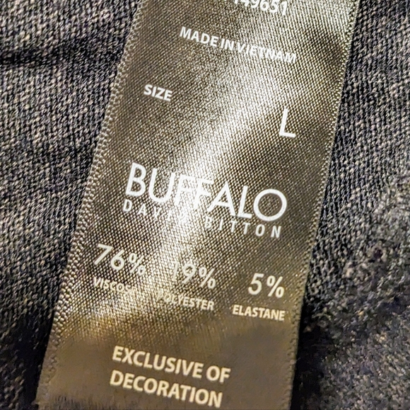 Buffalo Women`s Soft‎ Cozy Crewneck Pullover Sweater Black Heather Large NWT - Picture 6 of 8